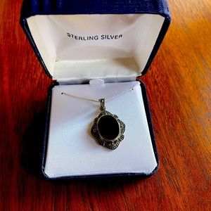Sterling and onyx necklace NWT